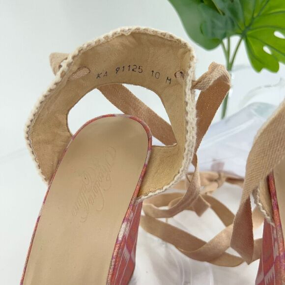 Theodora & Callum Stuart Weitzman Platform Espadrille Wedge Sandal Pink Size 10 - Picture 4 of 16